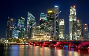 Preview wallpaper singapore, river, night, night city