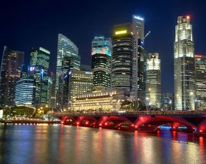 Preview wallpaper singapore, river, night, night city