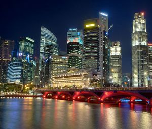 Preview wallpaper singapore, river, night, night city
