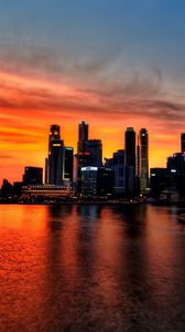 Preview wallpaper singapore, sky, sunset, light