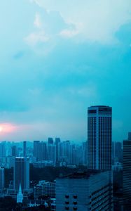 Preview wallpaper singapore, skyscrapers, evening