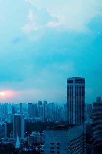 Preview wallpaper singapore, skyscrapers, evening