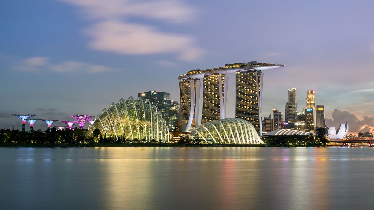 Wallpaper singapore, skyscrapers, panorama