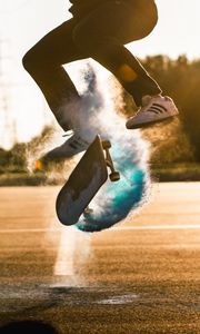 Preview wallpaper skate, skateboard, cloud, jump, trick