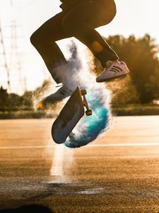 Preview wallpaper skate, skateboard, cloud, jump, trick