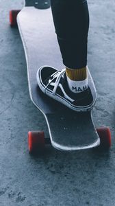 Preview wallpaper skate, skateboard, legs, sneakers, ride