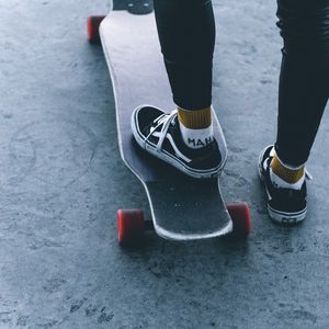 Preview wallpaper skate, skateboard, legs, sneakers, ride
