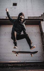 Preview wallpaper skate, skateboarder, skateboarding, mask