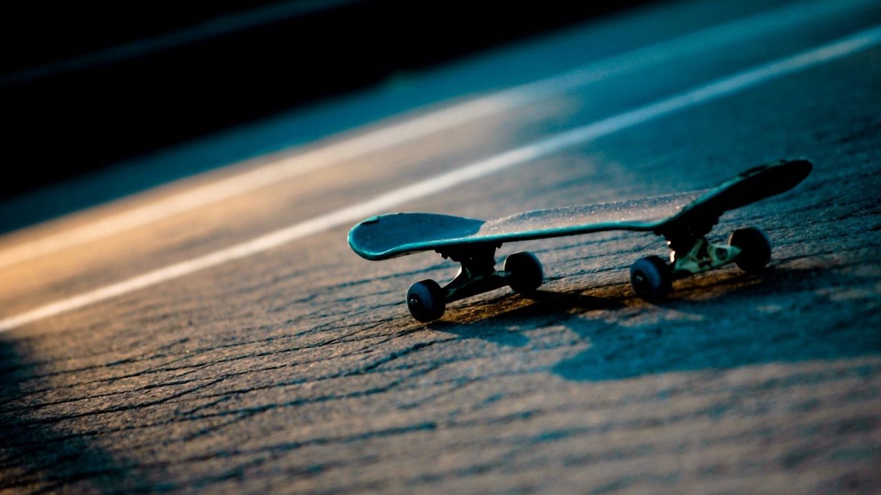 Wallpaper skateboard, miniature, surface, light