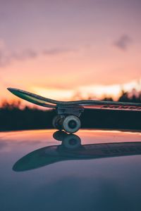 Preview wallpaper skateboard, reflection, surface, blur