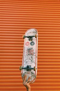 Preview wallpaper skateboard, skate, hand, wall