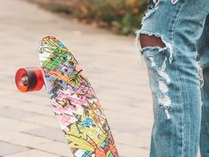 Preview wallpaper skateboard, skate, legs, style