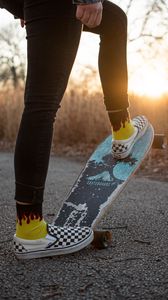 Preview wallpaper skateboard, skater, legs, style