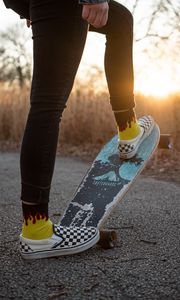 Preview wallpaper skateboard, skater, legs, style