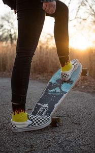 Preview wallpaper skateboard, skater, legs, style