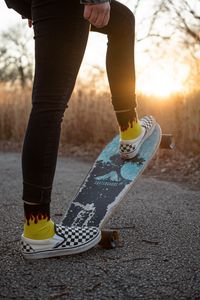 Preview wallpaper skateboard, skater, legs, style