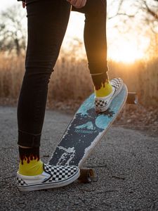 Preview wallpaper skateboard, skater, legs, style