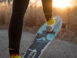 Preview wallpaper skateboard, skater, legs, style