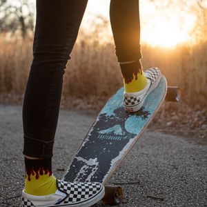 Preview wallpaper skateboard, skater, legs, style