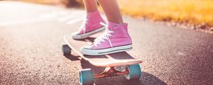 Preview wallpaper skateboard, sneakers, summer, sunny, entertainment
