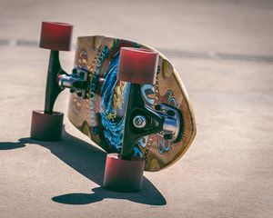 Preview wallpaper skateboard, wheels, board, shadow