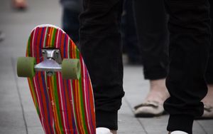 Preview wallpaper skateboarder, skate, legs, colorful