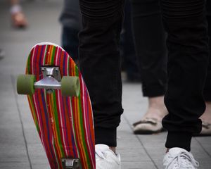 Preview wallpaper skateboarder, skate, legs, colorful