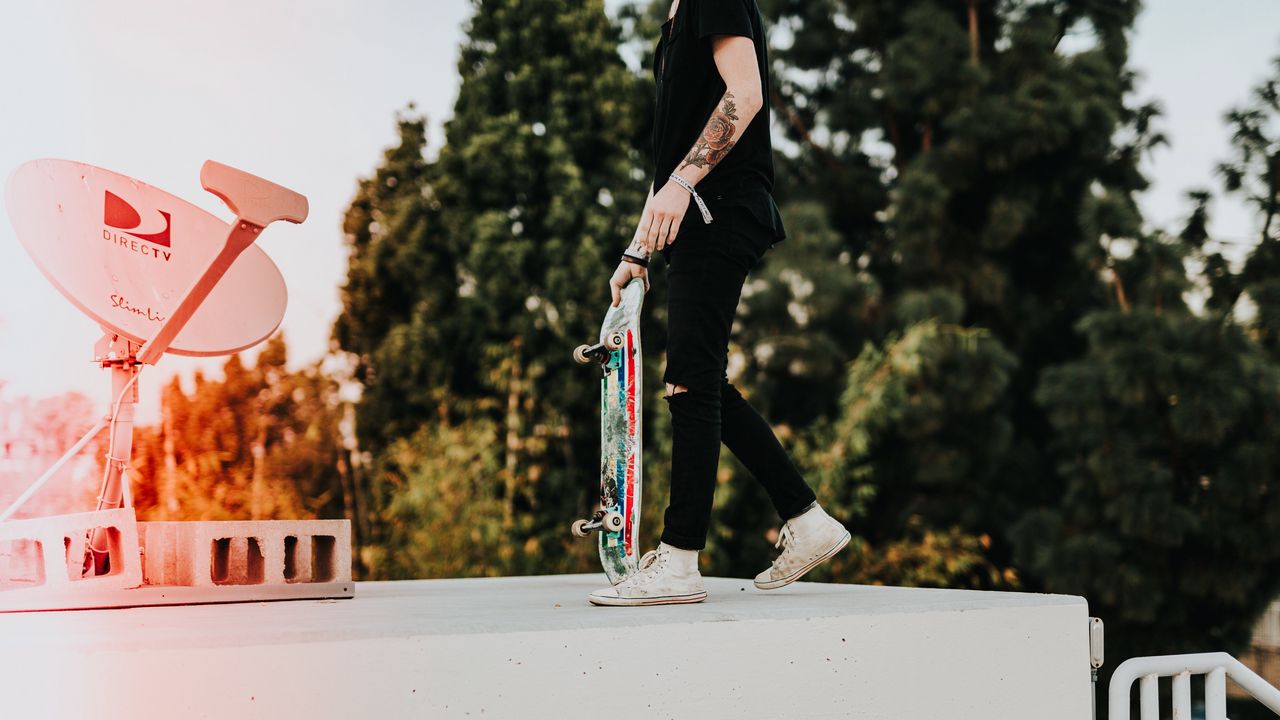 Wallpaper skateboarder, skate, tattoos, boy