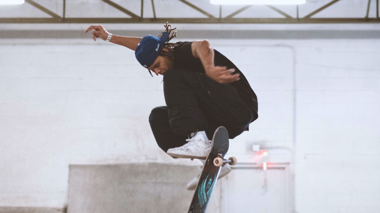 Wallpaper skateboarder, skateboard, trick, jump, extreme