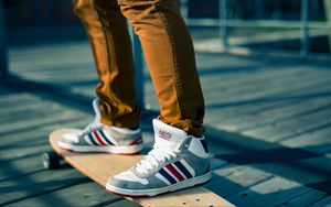 Preview wallpaper skateboarding, adidas neo, sneakers