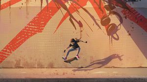 Preview wallpaper skater, skate, trick, art