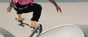 Preview wallpaper skater, skateboard, skate, trick, railing