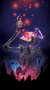Preview wallpaper skeleton, skull, stars, shine