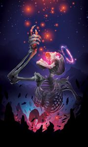 Preview wallpaper skeleton, skull, stars, shine
