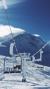 Preview wallpaper ski lift, mountains, snow