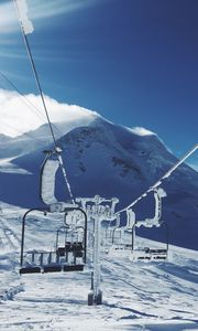 Preview wallpaper ski lift, mountains, snow