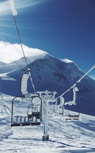 Preview wallpaper ski lift, mountains, snow