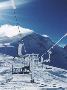 Preview wallpaper ski lift, mountains, snow