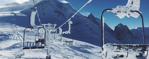 Preview wallpaper ski lift, mountains, snow