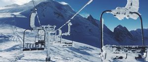 Preview wallpaper ski lift, mountains, snow