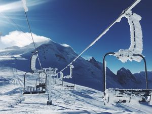 Preview wallpaper ski lift, mountains, snow