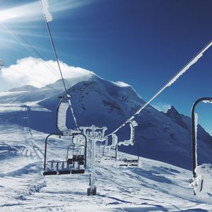 Preview wallpaper ski lift, mountains, snow