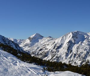 Preview wallpaper ski resort, peaks, snow, landscape