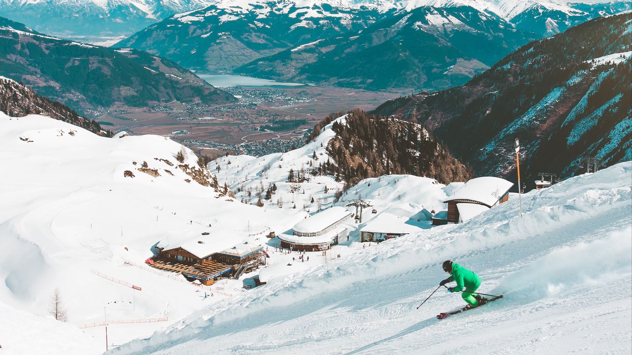 Wallpaper skier, mountains, snow