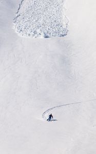Preview wallpaper skier, slope, snow, mountain, declivity