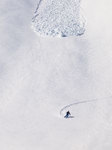 Preview wallpaper skier, slope, snow, mountain, declivity