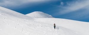 Preview wallpaper skiers, mountain, snow, hiking, winter