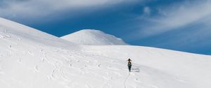 Preview wallpaper skiers, mountain, snow, hiking, winter