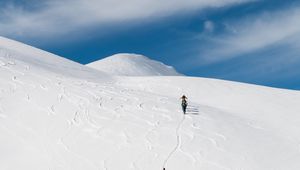 Preview wallpaper skiers, mountain, snow, hiking, winter