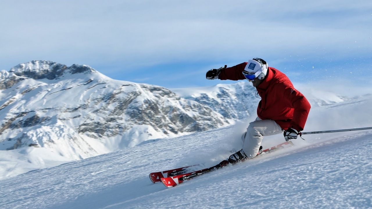 Wallpaper skiing, freeride, slopes, skier, snow